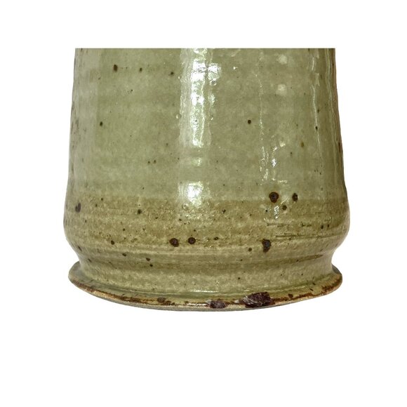 VTG Stoneware Studio Speckled Drip Glaze Beige, Maroon Brown TALL Pitcher - Picture 11 of 14